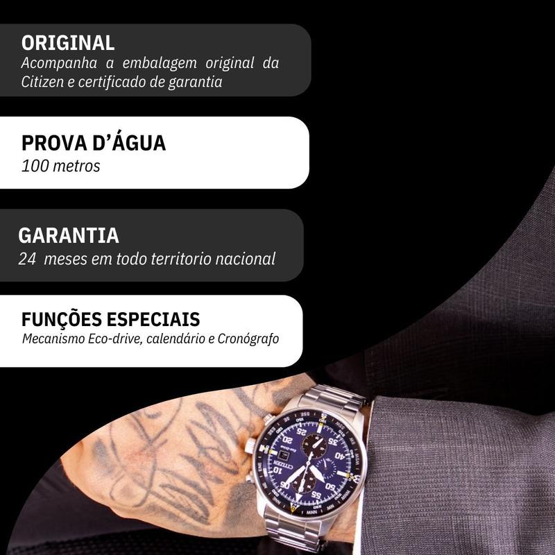 Relógio Citizen Masculino Analógico Eco-Drive Aviator TZ31132F